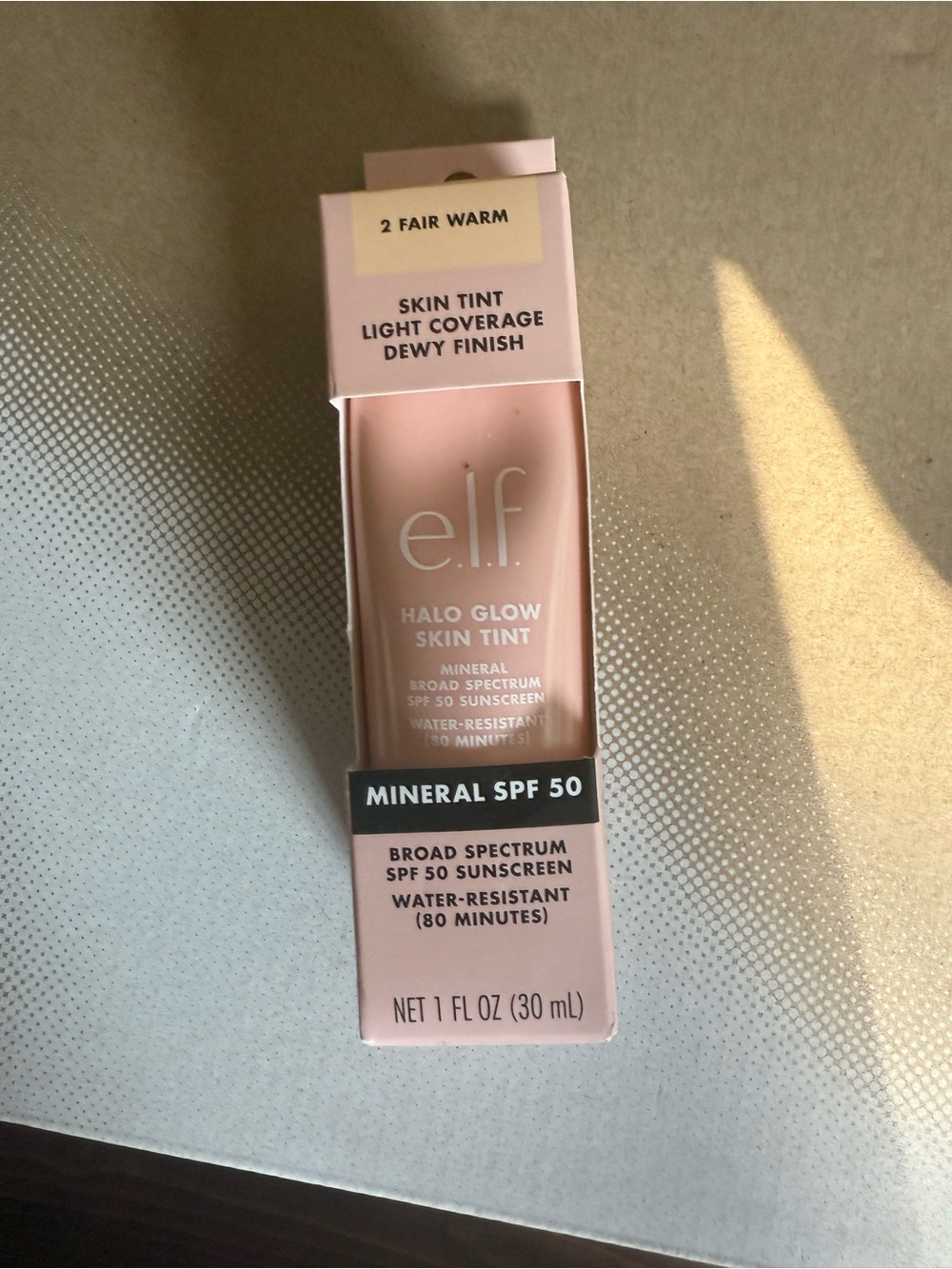 ELF Halo Glow Skin Tint SPF 50 — 2 Fair Warm (Pink Tone)